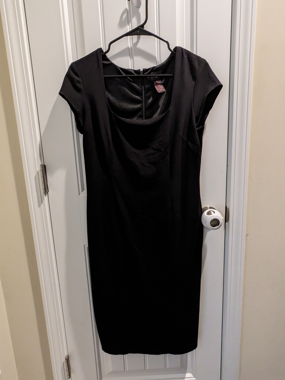 Shape FX Black Midi Cap-Sleeve Dress